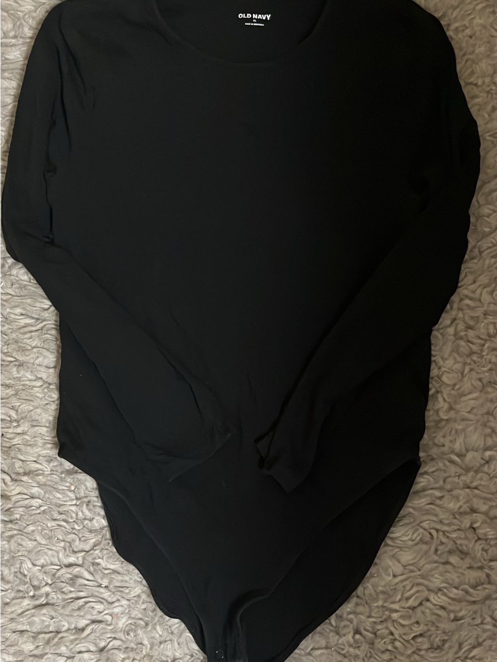 Old Navy Black Long-Sleeve Scoop Neck Bodysuit